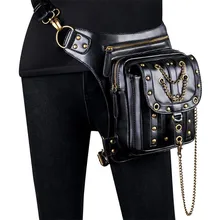 Винтажные женские сумки на пояс в стиле панк из искусственной кожи с заклепками и черепами, женские сумки через плечо DH12