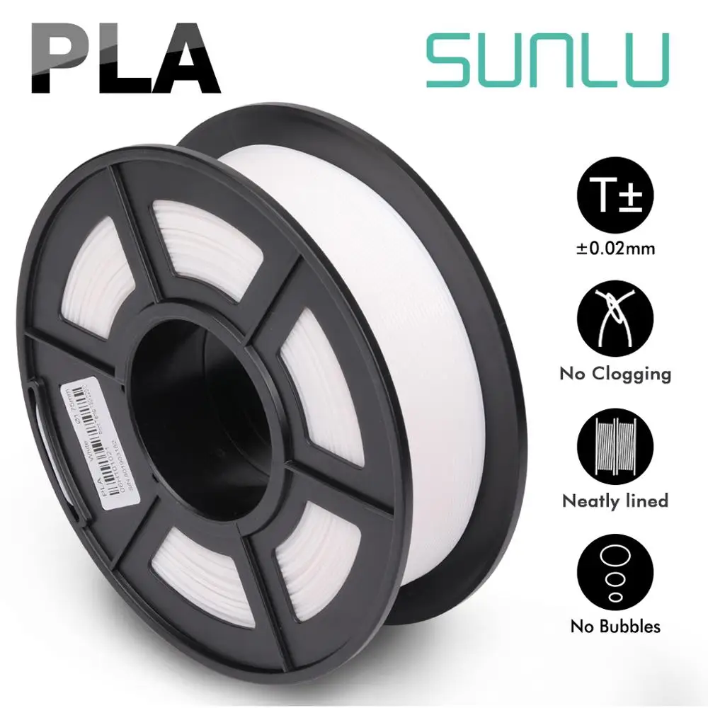 

SUNLU PLA Filament Tangle-Free 3D Printer Filament 1.75mm dimensional accuracy +/- 0.02mm 1KG (2.2LBS) No Tangle PLA filament