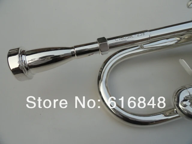 Silver Lacquer Brass Trumpet High Quality C 180SML-239 C Tune Student Musical Instrument with Mouthpiece And Case