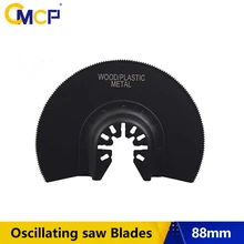 CMCP-hojas de sierra oscilante semicircular, herramientas múltiples Bimetal de 88mm, para renovación del hogar, bricolaje, 1 ud.
