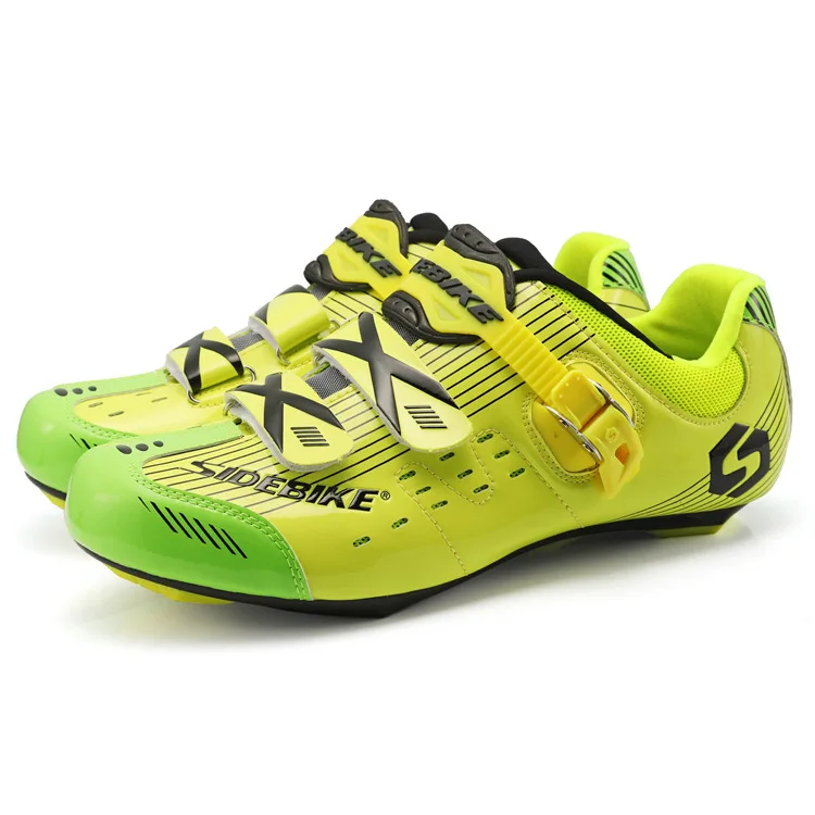 

Road Bicycle Self-Locking Riding Shoes Mountain Bike Lock Shoes Breathable Spinning Hard Bottom Athletic Shoes Men And Women Yel