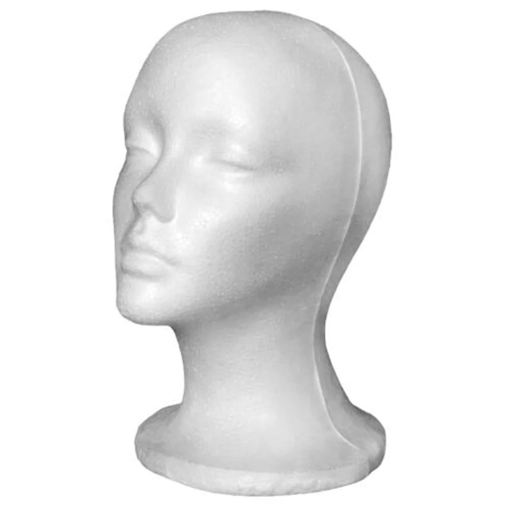 

2pcs Female styrofoam foam model mannequin head model hat display foam mannequin head model hat fake development display rack