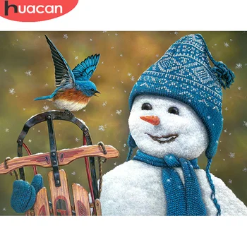 

HUACAN 5D DIY Diamond Painting Snowman Diamond Embroidery Cartoon Mosaic Needlework Decor New Arrival