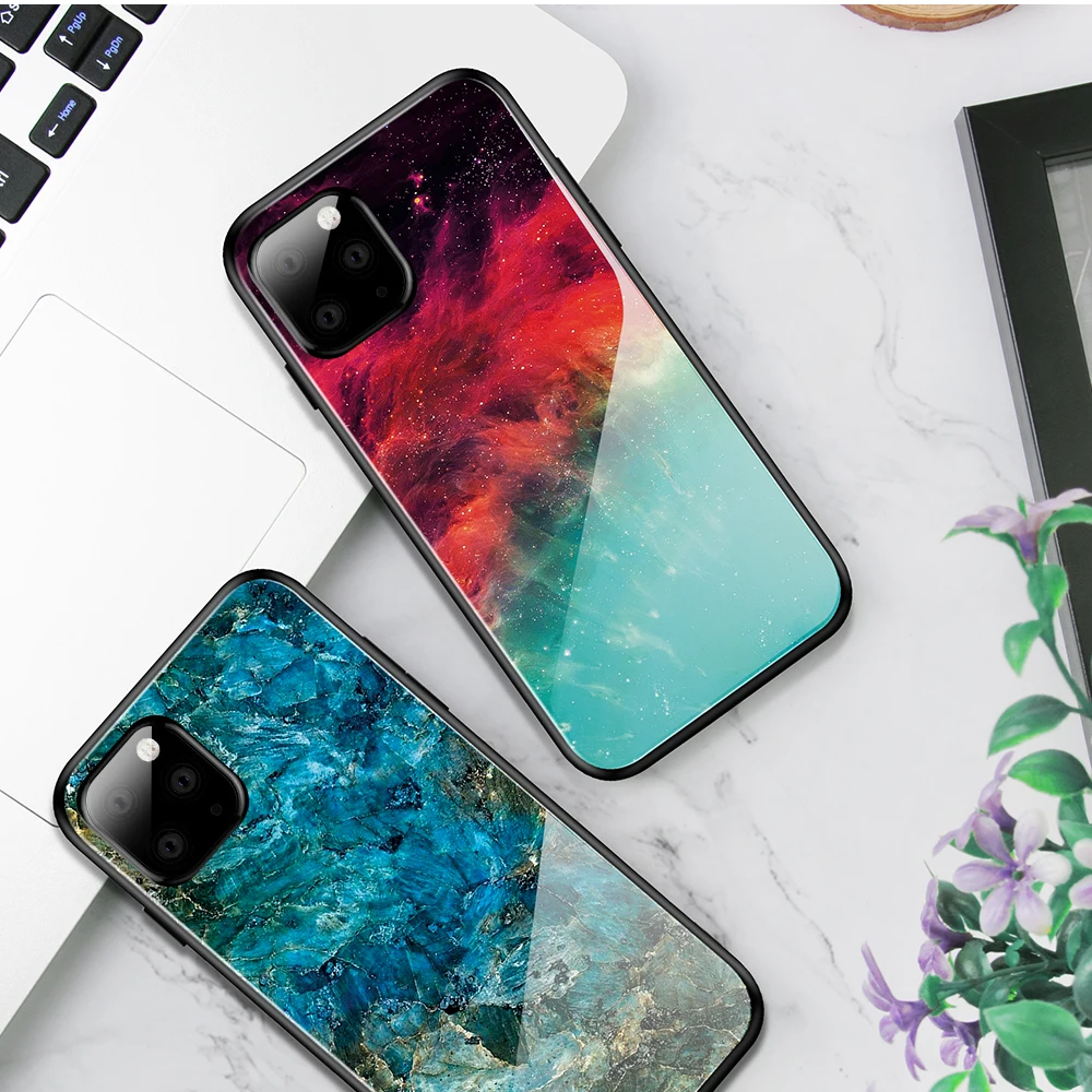 Стеклянный чехол для iphone11 Pro Max 7 противоударный закаленный Iphone X XR XS 8 6 6S