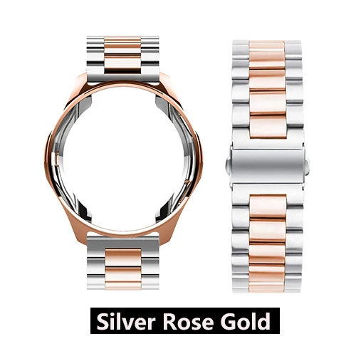 Silver Rose Gold Ремень+ чехол для samsung gear S3 ремешок Galaxy watch 46mm 42 Нержавеющая сталь браслет+ Защитная крышка 20/22 мм ремешок для часов - Цвет ремешка: Silver Rose Gold