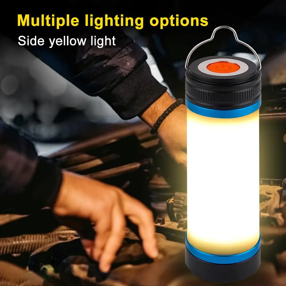 

USB Rechargeable LED Flashlight Portable Lantern Night Light LED Torch Waterproof Work Light Camping Lamp with Magnet Hook
