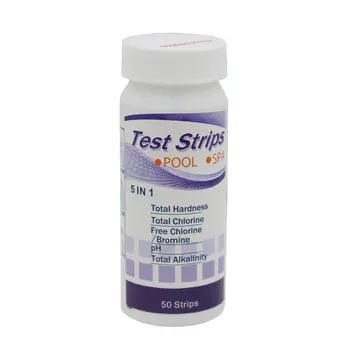 

6 in 1 Swimming Pool Spa Water Test Strips 50pcs/bottle Acid Water Hardness Chlorine Alkalinity PH Cyanuric Bromine test