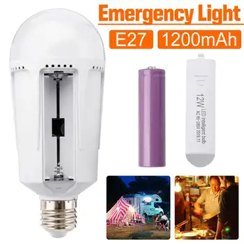 

AC85-265V 12W E27 Bulb Built-in Battery 1200mAh Constant Current Pure White LED Emergency Light Bulb for Home