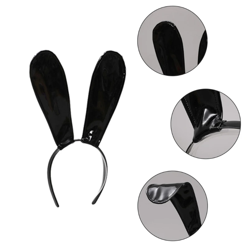 funny halloween costumes Leather Rabbit Ears Headband Handmade Sexy Bunny Ears Hairband Easter Halloween Cosplay Props Theme Hair Accessories yandy costumes