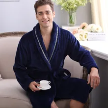 Утолщенный коралловый фланелевый банный халат зима осень Повседневный халат длинные халаты для женщин и мужчин одежда для сна халаты