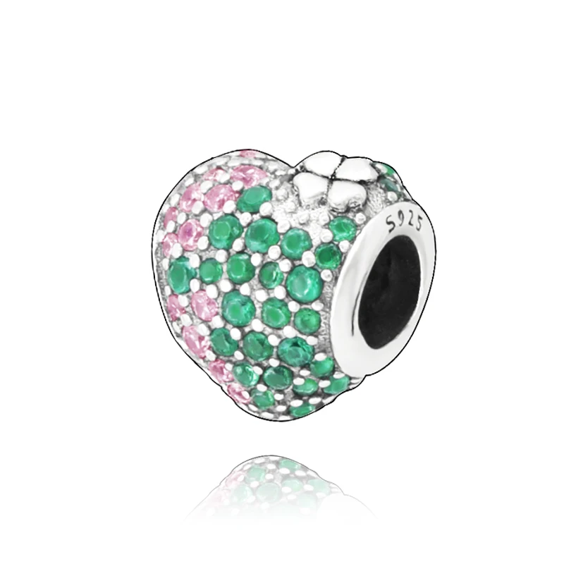 

Classic 925 Sterling Silver Clover Heart Charm pendant fit Original Pandora Bracelets Women DIY Jewelry