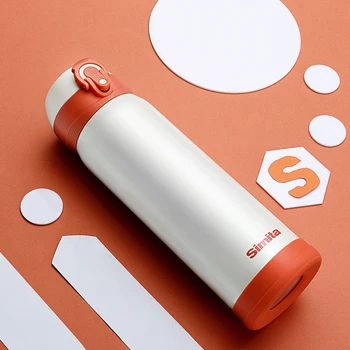 

Travel Mug Water Thermos Bottle 450ml Stainless Steel Double Wall Thermal Cup Home Coffee Termo Para Cafe Drink Bottle BB70