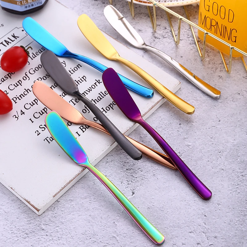 Stainless Steel Butter Knife Kitchen Cheese Knife Dessert Tools Jam Spreader Utensil Cutlery Sharp/Round