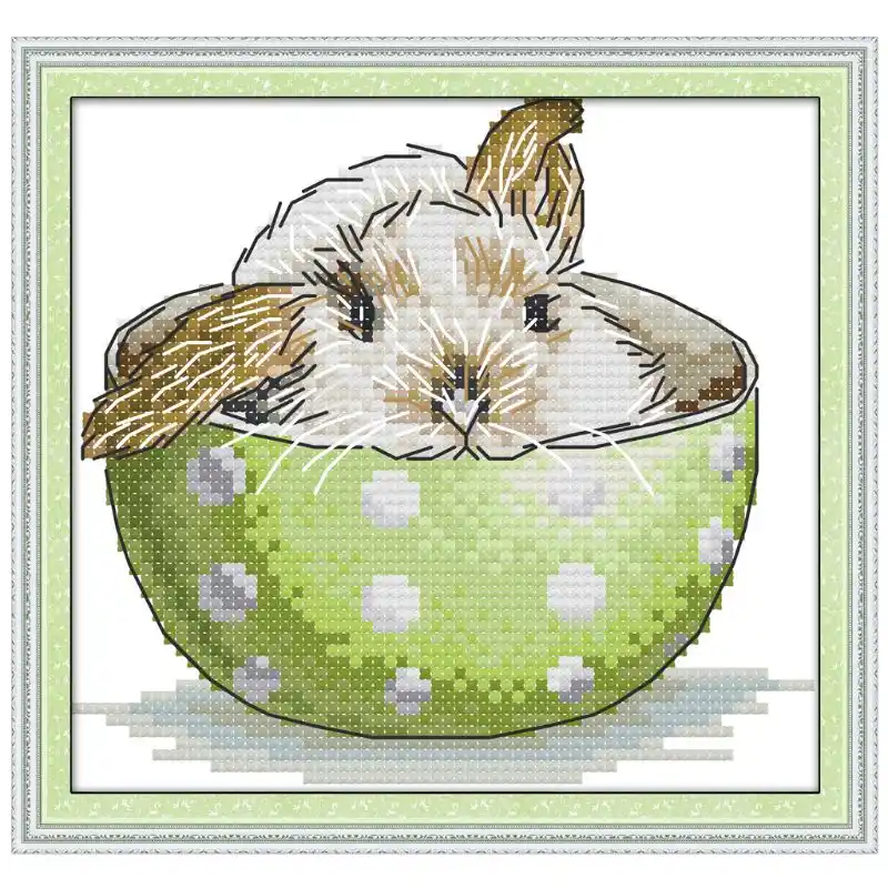 Rabbit Handmade Needlework Counted 14CT Printed Cross Stitch Embroidery Kit Rabbit Handmade Needlework Counted 14CT Printed Cross Stitch Embroidery Kit