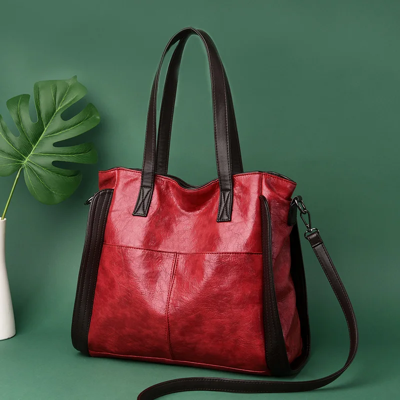

Vintage Cowhide Motorcycle Bag European And American Minimalist Glorious WOMEN'S Bag Popular Brand Debutante Briefcase 2019 Genu