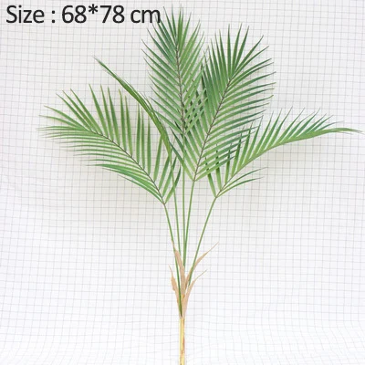 5pcs-Palm Leaves-A Strongwell нордическая имитация листья монстеры из ротанга настенный зеленый искусственный цветок для украшения дома - Color: 5pcs-Palm Leaves-A