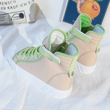 

Tleni 2019 new high-top canvas shoes female students wild casual sports shoes wild flat high-top shoes running shoes ZW-120
