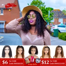 Глубокая волна кудрявые кружева передние человеческие волосы парики с детскими волосами бразильские волосы remy короткие кудрявые парики боб для женщин предварительно сорванный парик