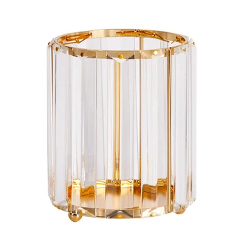 

Makeup Brush Holder Storage Tube Europe Glass Cosmetic Tool Desktop Organizer Bucket Fashion Bedroom Container Home Decor Vase