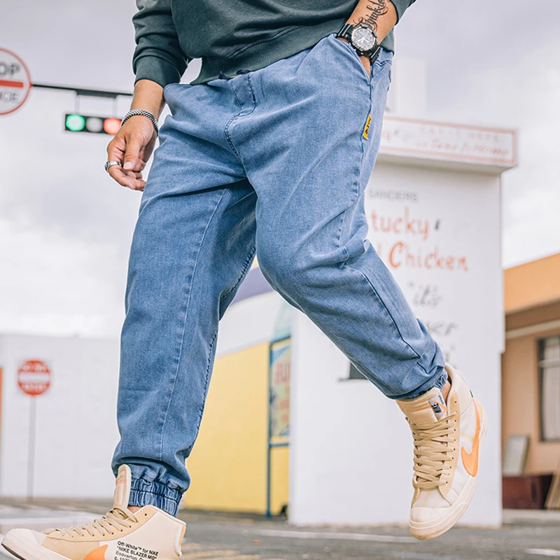 Pantalones vaqueros largos de gran tamaño para hombre, Vaqueros elásticos, talla grande 28 48|Pantalones vaqueros| AliExpress