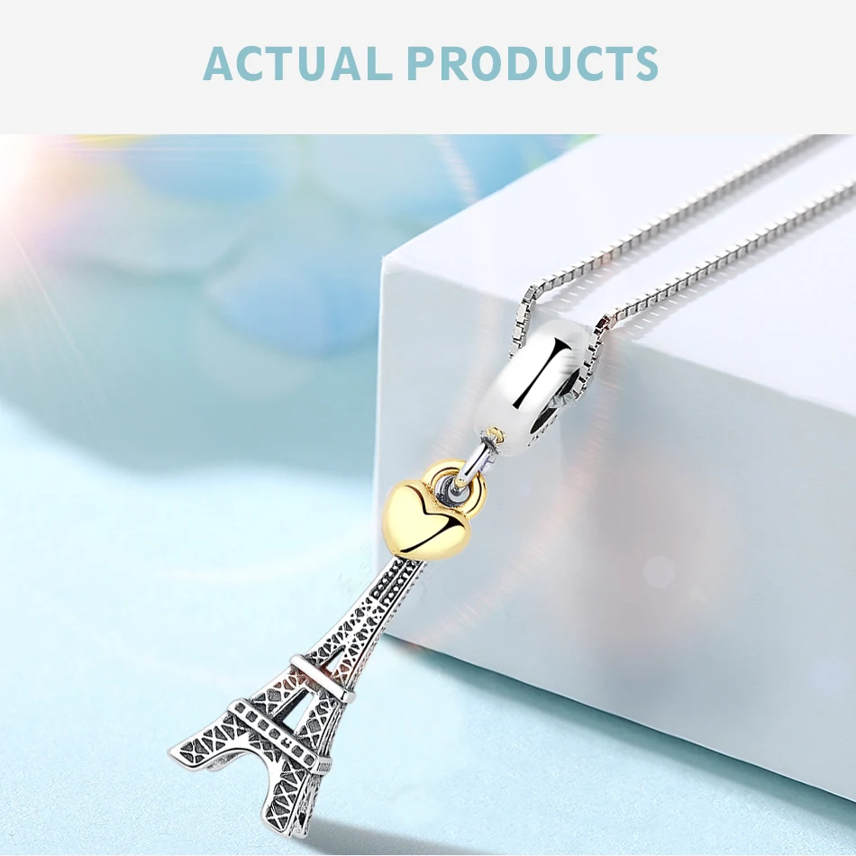 Authentic 925 Sterling Silver Hollow Heart Gold Heart Charm Beads Fit Pandora Bracelet Women Fashion Jewelry Mother Gift