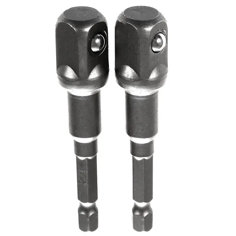

Power Drill 1/4-inch Shank 1/2-inch Impact Driver Socket Adapter 2 Pcs