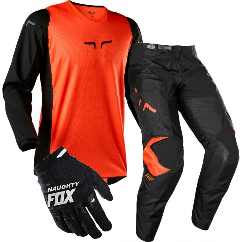 NAUGHTY FOX PRIX 180, Защитные комплекты для езды на мотоцикле, MX XC, штаны, Qiuck-dry MTB, Джерси, перчатки, велосипедные костюмы, мото комбо
