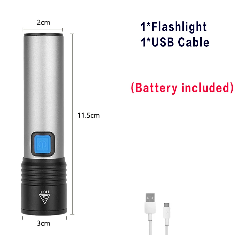 Package C Живой светильник ing светодиодный светильник-вспышка USB Перезаряжаемый Аккумулятор Мощный T6 фонарь с зумом водонепроницаемый фонарь светильник linterna рабочий светильник - Испускаемый цвет: Package C