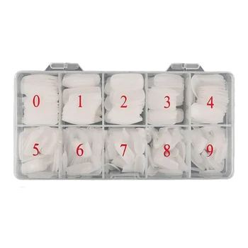 

500Pcs Artificial French Nail Tips Fake Half False Acrylic UV Gel Transparent Nail Tips Natural