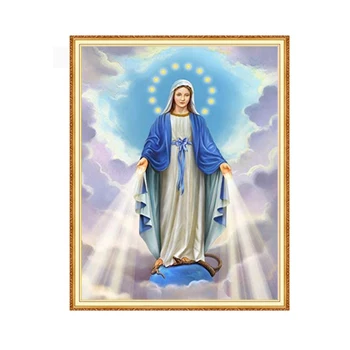

MEIAN Diamond Painting Embroidery Cross-Stitch Religion Our Lady Mosaic Full Round/Square Drill Rhinestones Home Decor