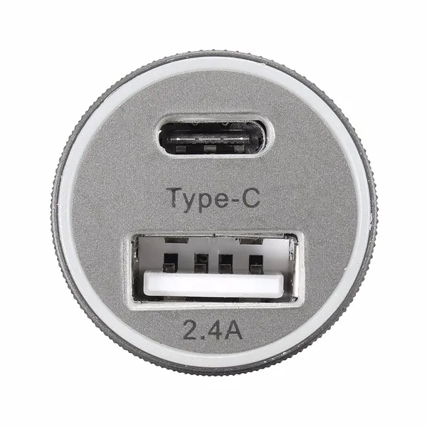 5 в 3 А ABS алюминиевый сплав USB 3,1 type C USB A 2,0 двойной порт автомобильное зарядное устройство для мобильного телефона подходит для IOS Android type-C