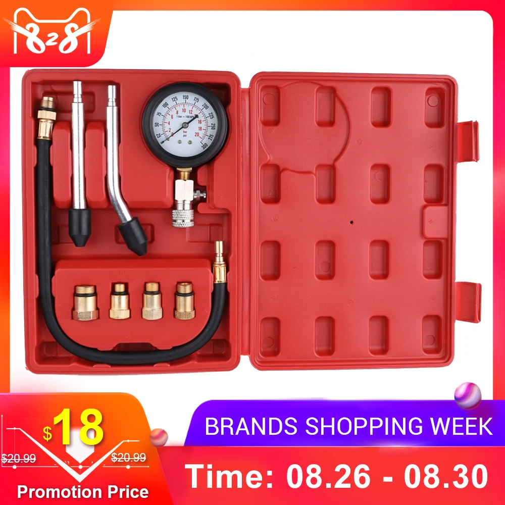 Gasoline Engine Compression Tester Auto Petrol Gas Engine Cylinder