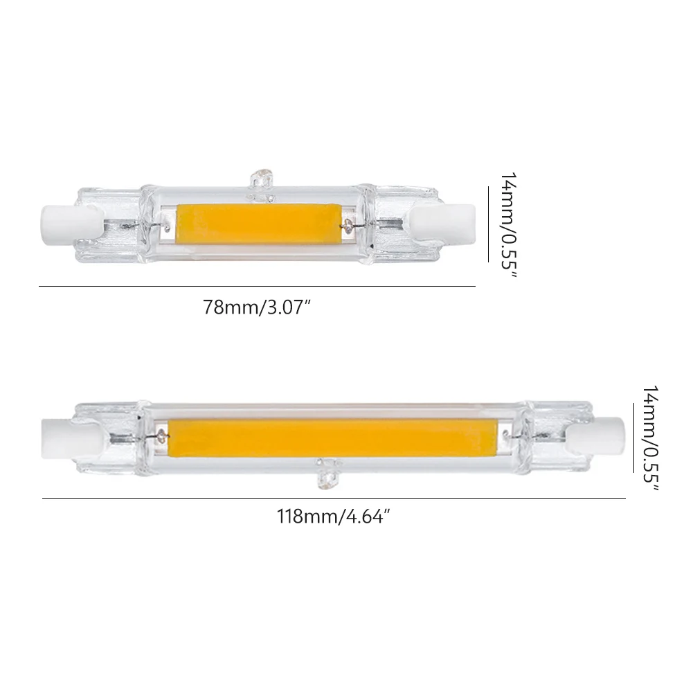 Dimmable j78 r7s 8 Вт 78 мм светодиодный светильник лампы j118 Led cob 16 118 стеклянная трубка