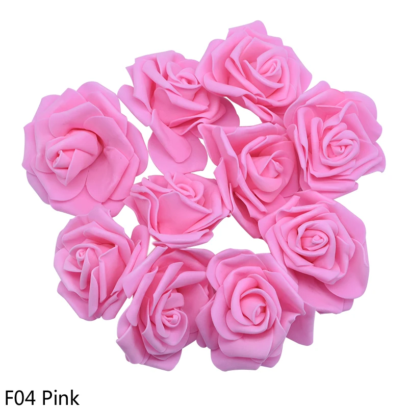 F04 pink 30 шт./лот 8 см большой ПЭ пены розы искусственные головки цветов для свадебного мероприятия украшения DIY венки дома и сада декоративные принадлежности - Цвет: F04 pink