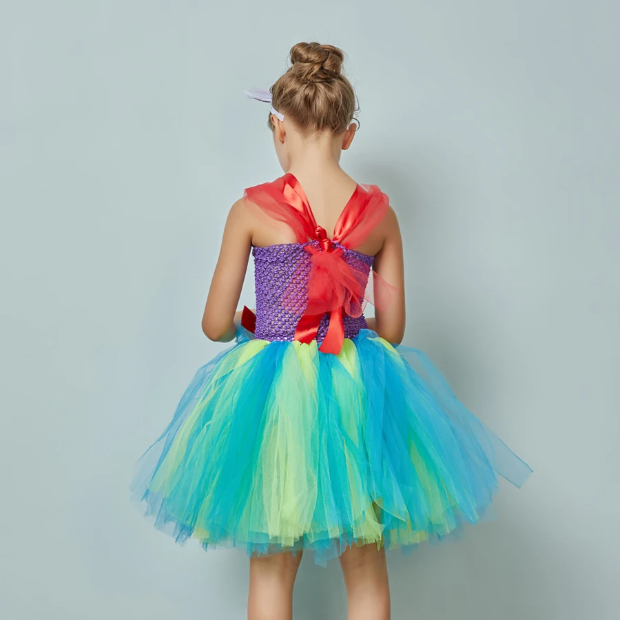 Handmade Mermaid Birthday Tutu Set Smash Cake Outfit Baby Girls Under the Sea Theme Mermaid Tutu Dress Dance Recital Tulle Dress (4)