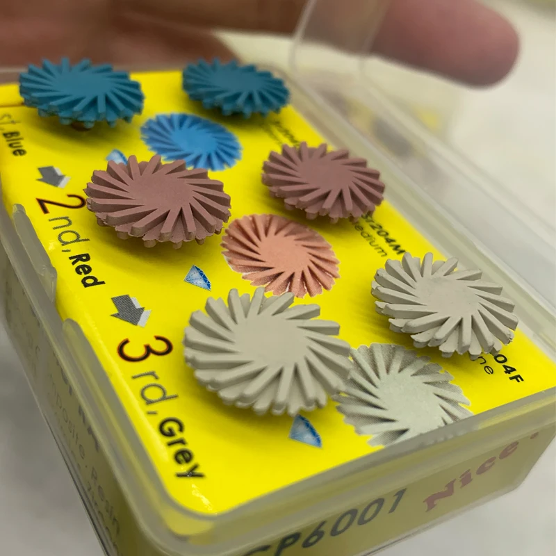 

6pcs Dentist Teeth Dental Rubber Polisher Composite Resin Kit Polishing Diamond System RA Disc Wheel Spiral Flex Brush Burs Tool
