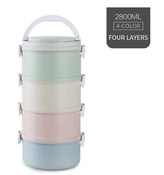 4 Layer Ермакова, японская микроволновая печь, пластиковый Ланч-бокс для детей, бэнто-бокс, портативный, герметичный, бенто, Ланч-бокс, контейнер для еды - Цвет: 4 Layer