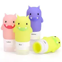 1 шт. 60 мл дорожная портативная бутылка для шампуня и крема Милые силиконовые бутылки соковыжималка розовый зеленый фиолетовый бутылка принадлежности для ванной