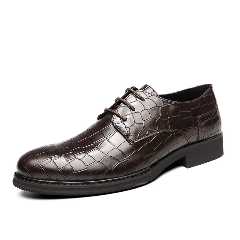 Men Dress Shoes Wedding Oxford Shoes Lace-Up high quality business Casual Shoes Mens Formal Shoes Flats Party Office Shoes 38-47 - Цвет: Коричневый