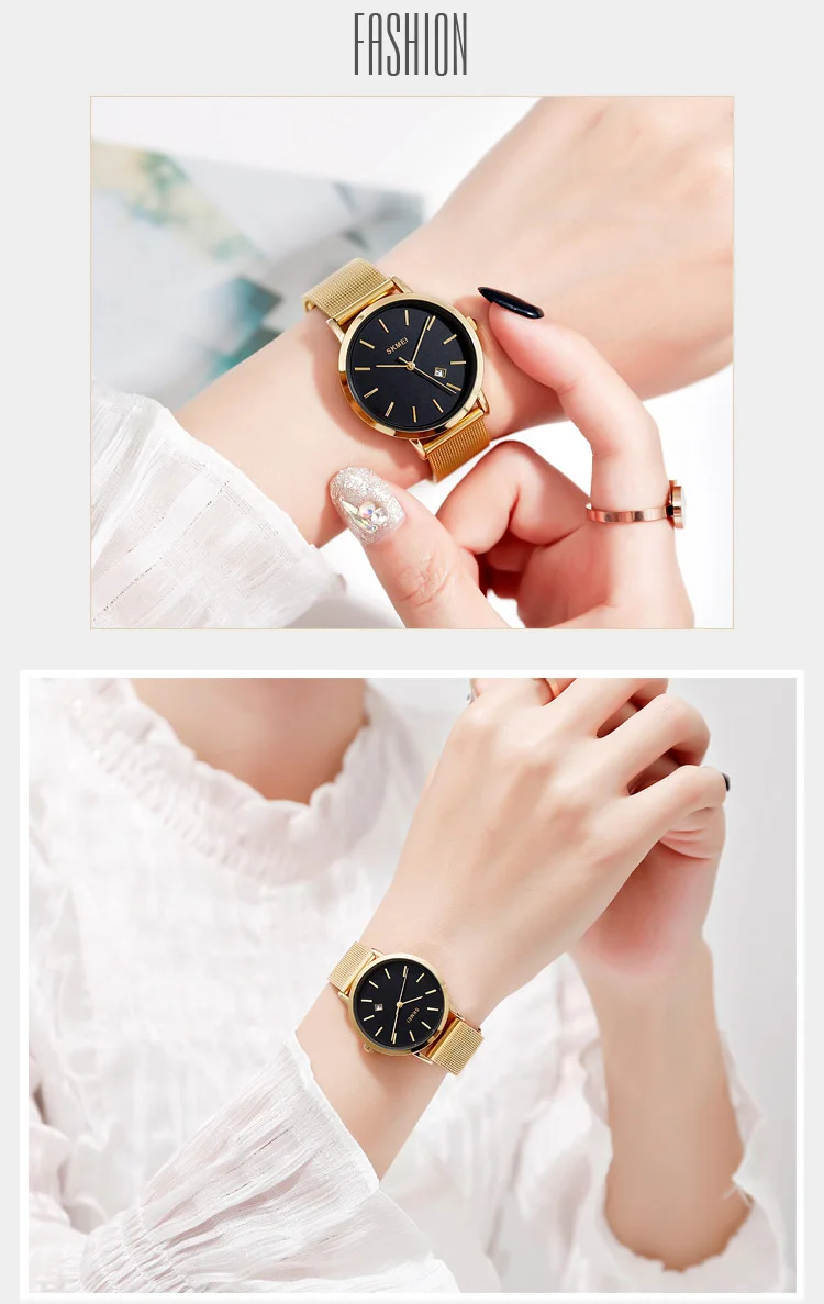 SKMEI, кварцевые женские часы, модные, повседневные, женские часы из нержавеющей стали, водонепроницаемые, horloges vrouwen, лучший бренд, роскошные часы 1530