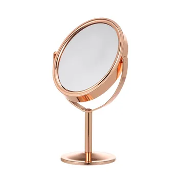

Mini Makeup Mirror Tabletop Double-Sided Swivel Vanity Mirror with 2X Magnification
