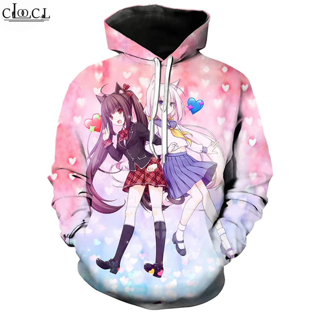 Толстовки с капюшоном Game Nekopara для мужчин и женщин Повседневная Уличная одежда