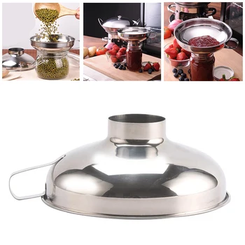 

Stainless Steel Wide Mouth Funnel Canning Hopper Filter Food Pickles Jam Funnel Kitchen Gadgets Cooking Tool Accessories 2020