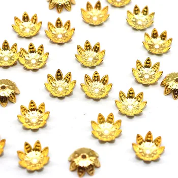 

Mixed Flower End Beads Caps 200pcs Metal Vintage Silver Plated Charms Beadwork Craft Bead Caps for Jewelry Making