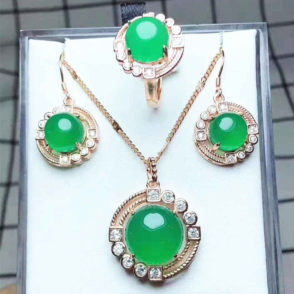 Jadery Charm Classic 925 Sterling Silver Jewelry sets For Women Natural