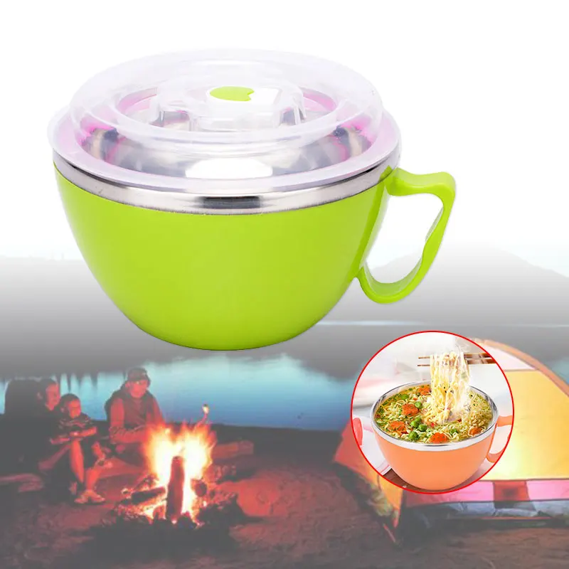 

Practical Multipurpose Lunch Box Instant Noodle Stainless Steel Bowl Kitchenware
