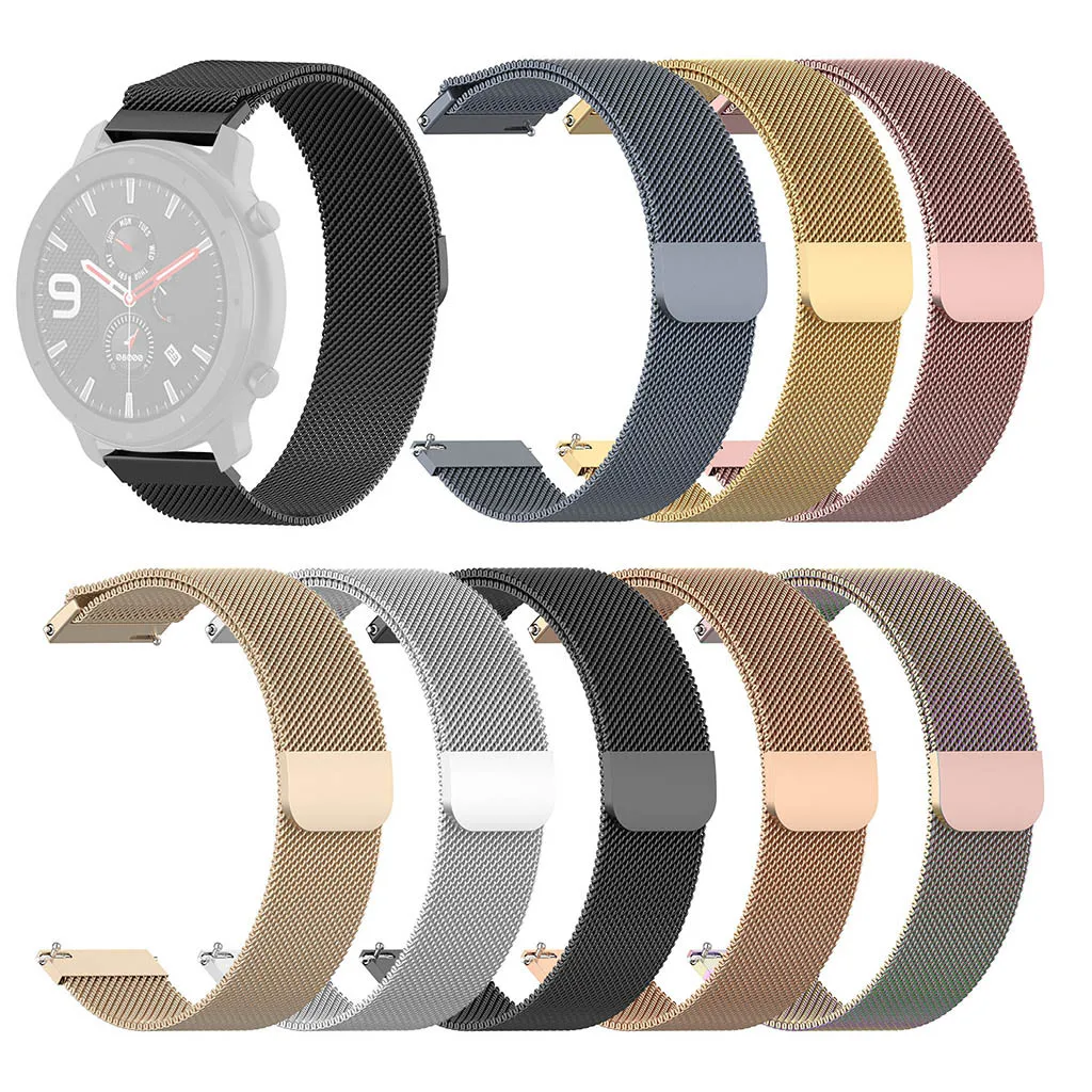 

42mm For AMAZFIT GTR Smart Watch Strap Magnetic Loop Wrist Strap Metal Wristband 2019 Wearable accessories Correa de reloj#PN