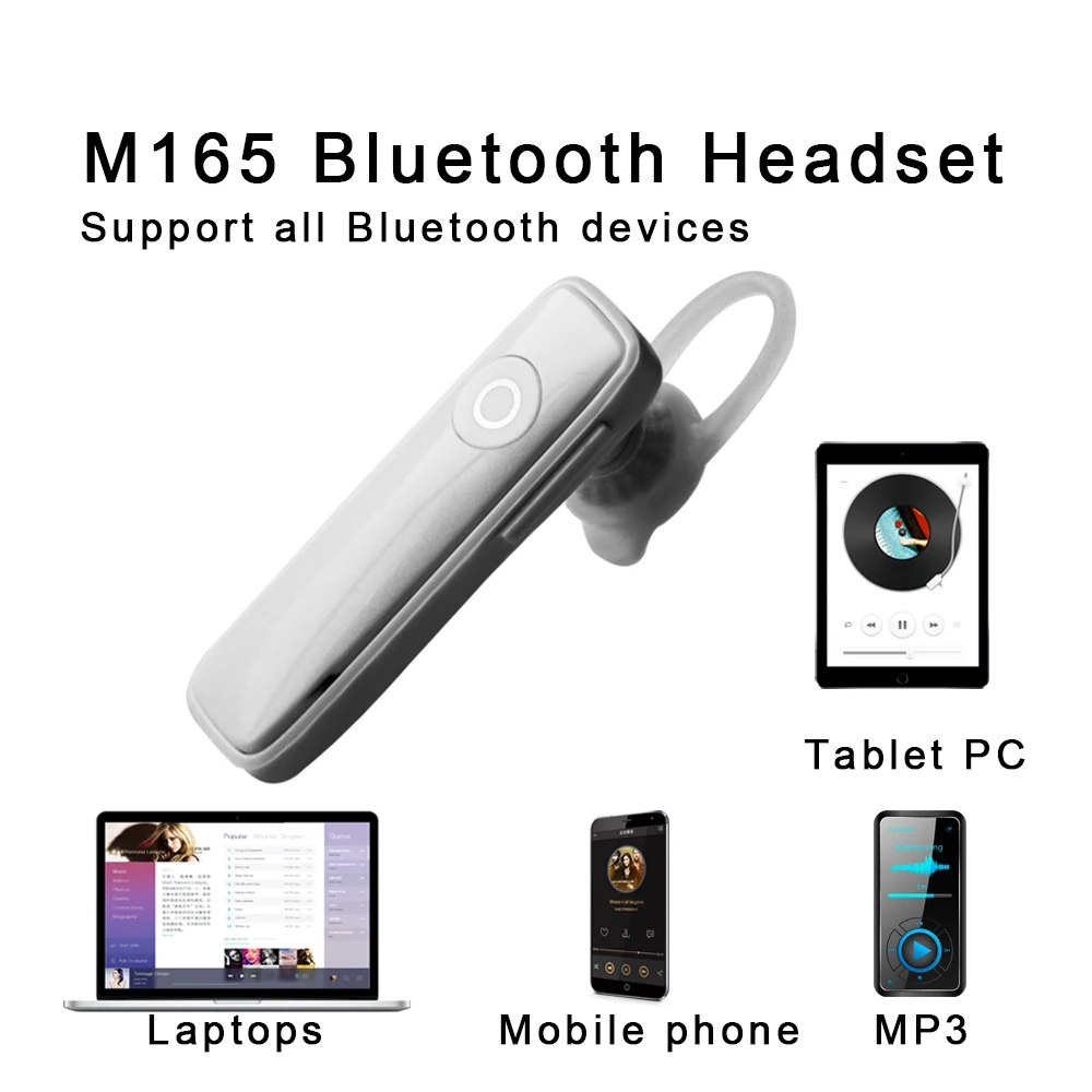 

M165 mini Bluetooth 4.1 Headset Wireless Earphone with Microphone Volume Adjustable for iPhone Xiaomi Android Phone iPad Macbook