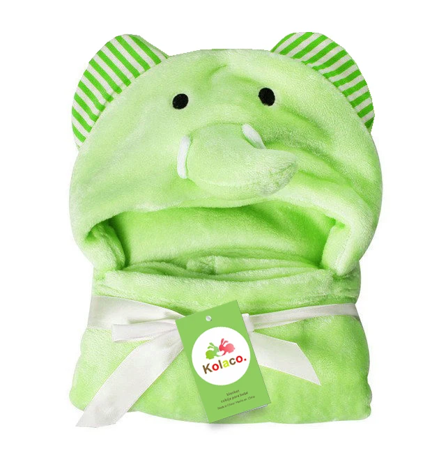 Милое флисовое детское банное полотенце милая форма животных детское полотенце с капюшоном халат Плащ детское одеяло для новорожденных - Цвет: Слоновая кость