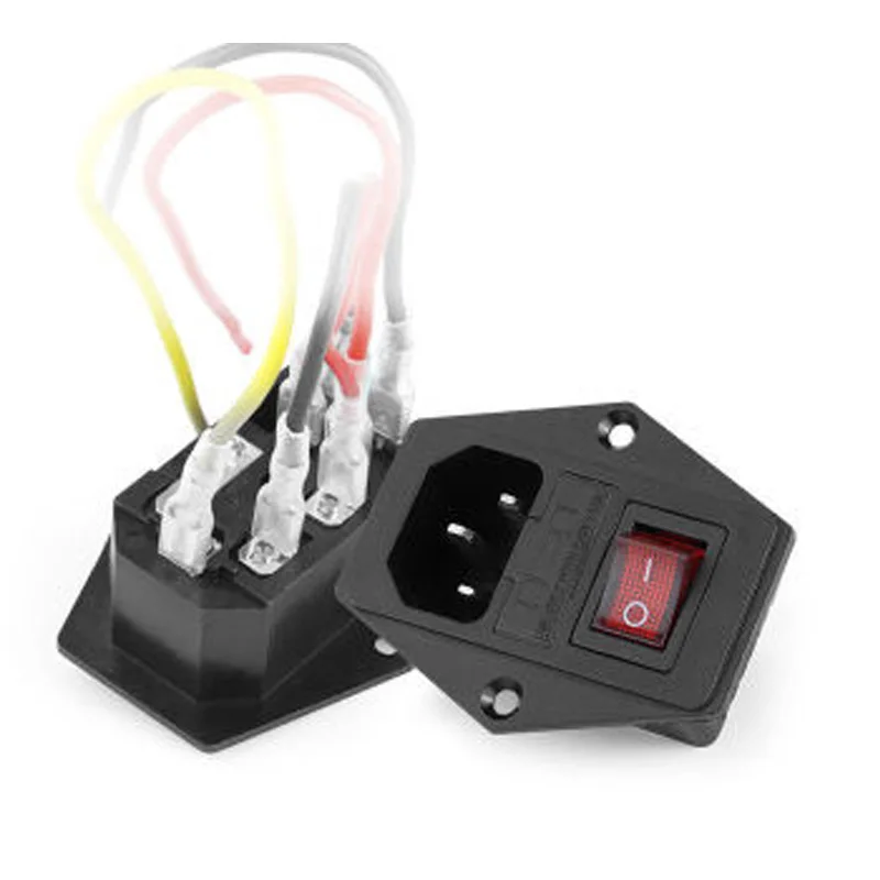 Power Plug Black CE IEC320 C13 C14 AC Panel Socket PDU UPS Rewirable Wiring Electric Battery Receptacle Docking 10A 250V